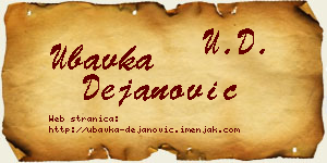Ubavka Dejanović vizit kartica